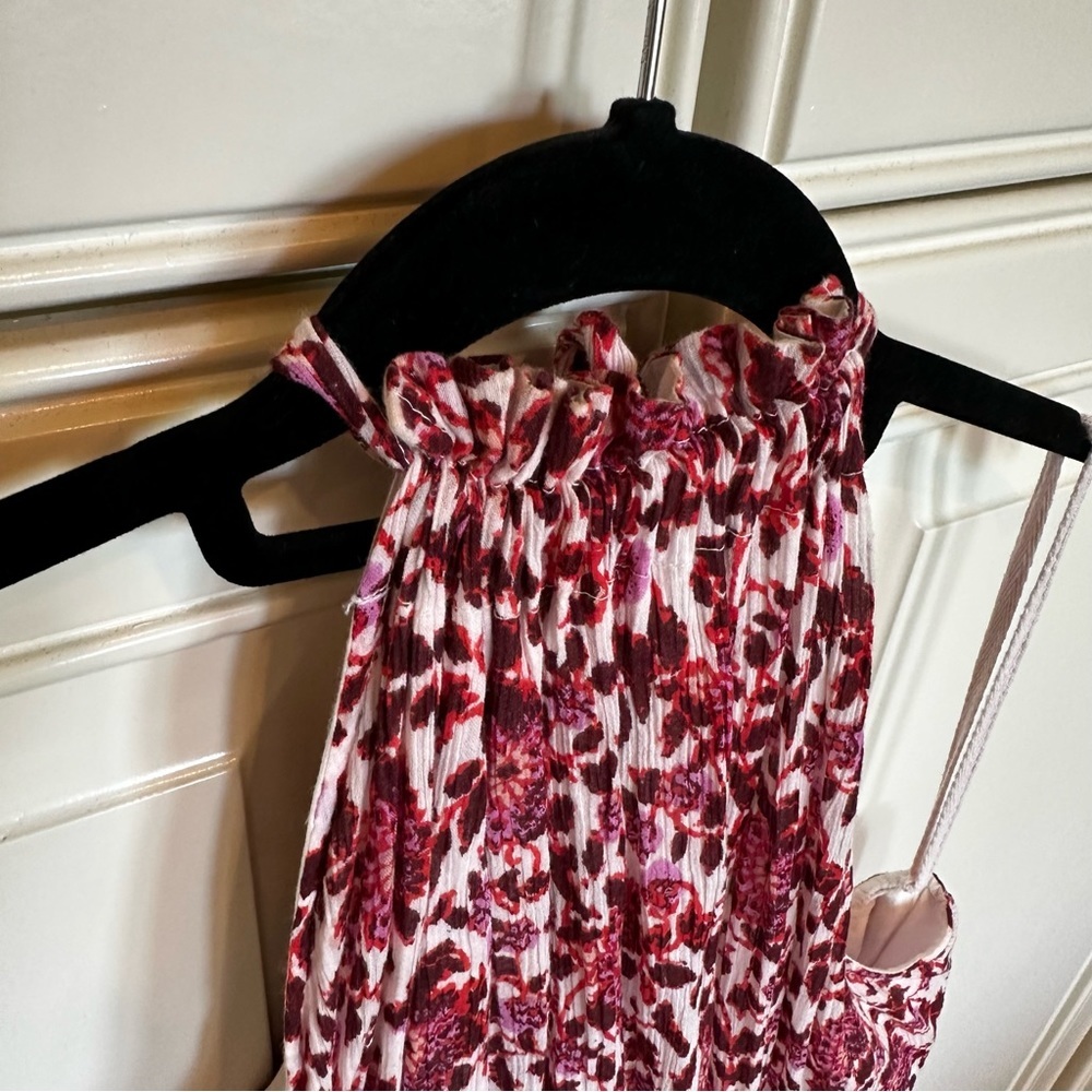 Free People Women’s Lyla Mini Dress Boho Halter Style Ruffle Tiered Size Large - Picture 7 of 12